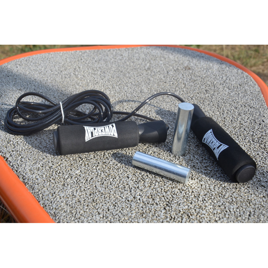Скакалка швидкісна PowerPlay 4211 X ROPE з обтяжувачами (120г*2) Чорна (3м.)
