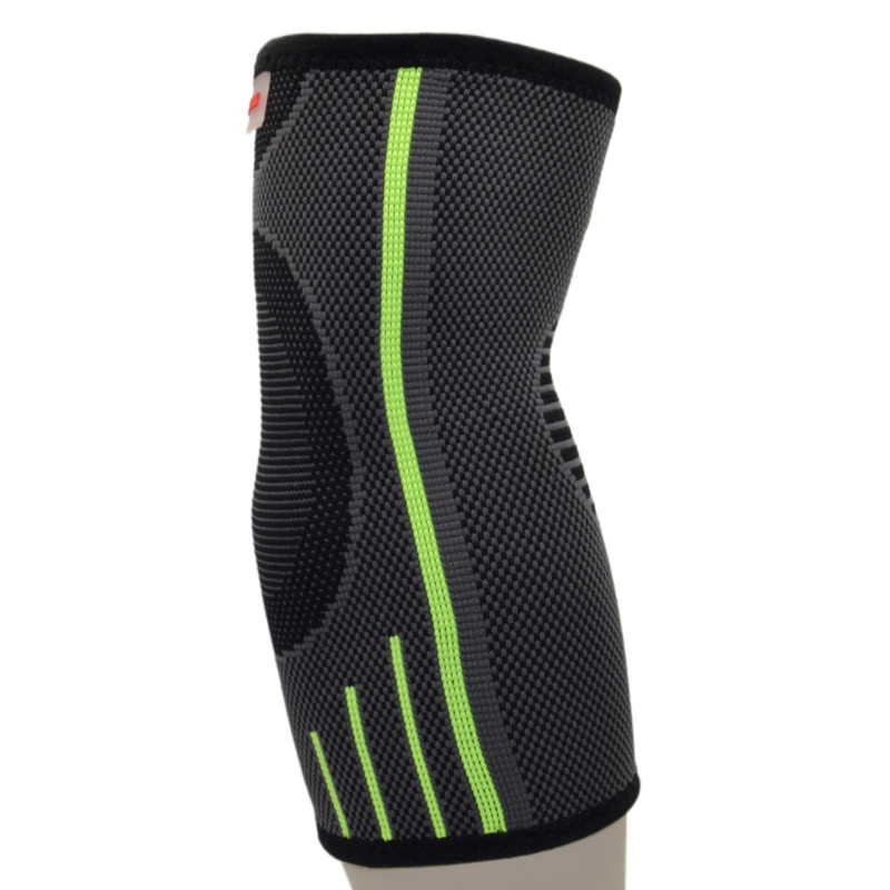 Компресійний налокітник MadMax MFA-283 3D Compressive elbow support Dark grey/Neon green (1шт.) L
