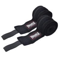 Бинти для боксу PowerPlay 3046 NYLON, Комплект: 2 бинти+чохол, Довжина 2,5 м, Еластичні, Нейлон, Чорний