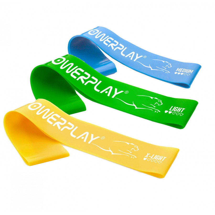 Резинки для фітнесу (стрічка-еспандер) PowerPlay 4113 Mini Power Band Set набір із 3 шт. (опір 1-10 кг)