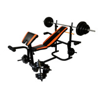 Лава Для Жиму універсальна WCG 0020 з партою Скотта + Набір штанга і гантелі 60 кг