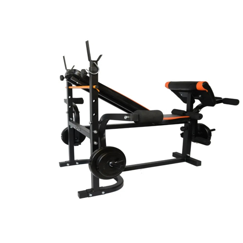 Скамья Для Жима универсальная WCG 0020 с партой Скотта + Набор штанга и гантели на 60 кг