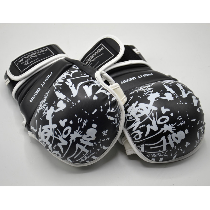 Перчатки для единоборств PowerPlay 3092KRT, Размер М, Полиуретан (PU), Пена, Черно-белый