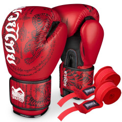 Перчатки для бокса Phantom Muay Thai Red 16 унций (бинты )