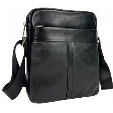 Мужская сумка из натуральной кожи Tiding Bag черная