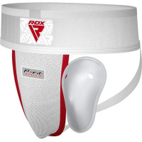 Захист паху RDX H1 Supporter White Plus, Розмір S, Бавовна, Спандекс, Пластикова мушля, Білий