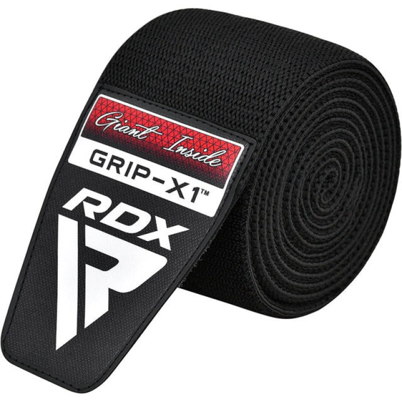 Бинты на колени RDX K1 GYM Knee Wraps Full Black, Длина 2 м, Хлопок, Полиэстер, Черный