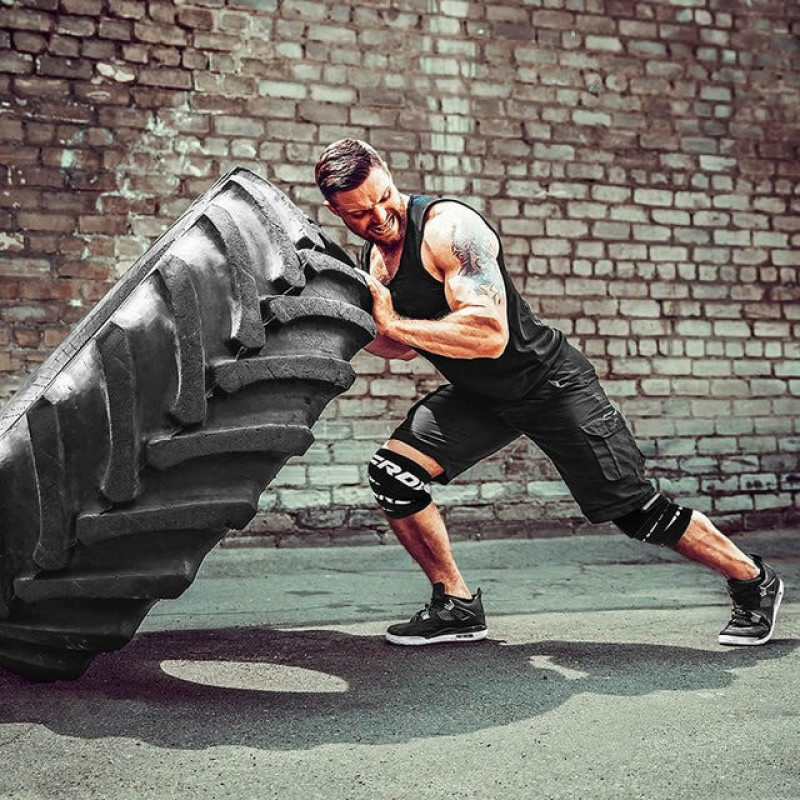 Бинты на колени RDX K2 GYM Knee Wrap Black, Длина 2 м, Хлопок eglantine, Чёрный