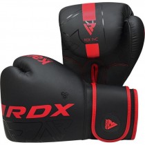 Боксерські рукавиці RDX F6 Kara Matte, 14 унцій, шкіра Maya Hide™, поглинання ударів Quadro Dome 3, вентиляція QD1, червоний, капа в комплекті