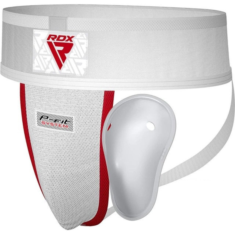 Захист паху RDX H1 Supporter White Plus, Розмір М, Бавовна, Спандекс, Пластикова мушля, Білий