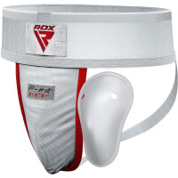 Защита паха RDX H1 Supporter White Plus, Размер М, Хлопок, Спандекс, Пластиковая чашка, Белый