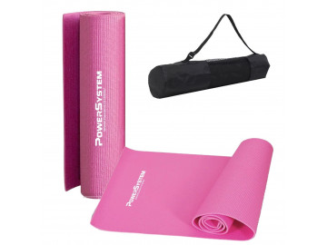Килимок для йоги та фітнесу Power System PS-4014 PVC Fitness Yoga Mat Pink (173x61x0.6)