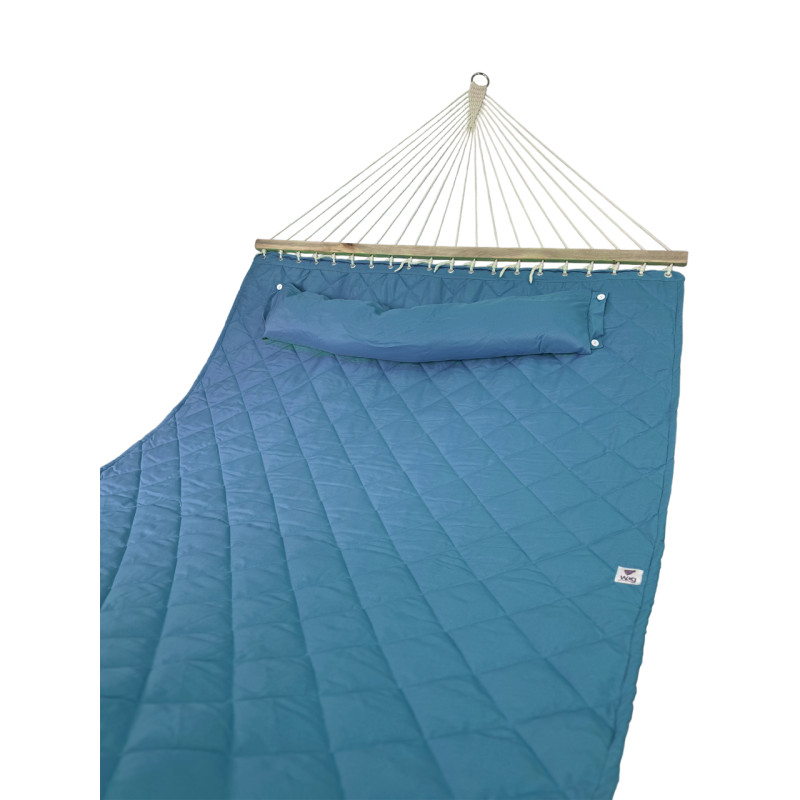 Двомісний гамак SOFT блакитний XXL 200x140 з планками WCG