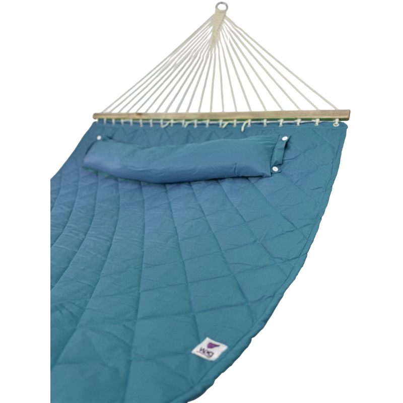 Двомісний гамак SOFT блакитний XXL 200x140 з планками WCG