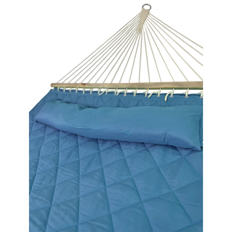 Двомісний гамак SOFT блакитний XXL 200x140 з планками WCG