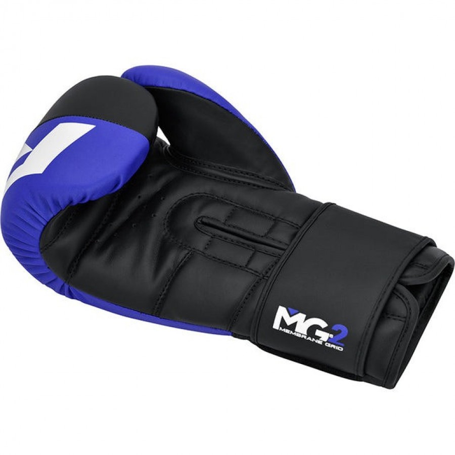 Боксерські рукавиці RDX F4 Boxing Sparring Gloves Hook&Loop BLUE/BLACK 10 унцій (капа у комплекті)