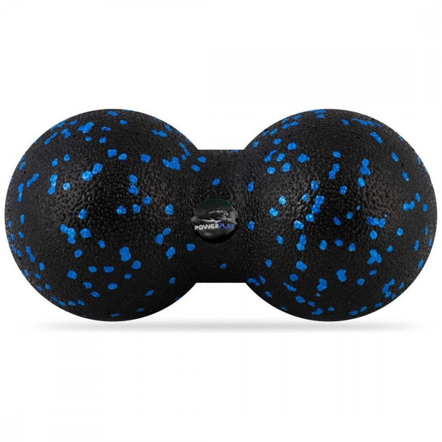 Масажний м'яч подвійний PowerPlay PP-4352 Epp foam peanut ball (d8*16cm.) Чорно/Синій