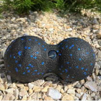 Масажний м'яч подвійний PowerPlay PP-4352 Epp foam peanut ball (d8*16cm.) Чорно/Синій