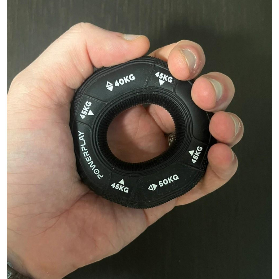 Эспандер кистевой силиконовый PowerPlay PP-4331 Hand Grip Hard 40-45-50 кг. Черный