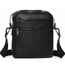 Мужская сумка из натуральной кожи Tiding Bag черная