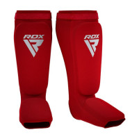 Защита голени и стопы RDX Shin Instep Foam Red/White, Размер L, Углеродное волокно, Гелевый слой, Красно-белый