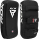 Пади для тайського боксу RDX T1 Curved Thai Kick Pad Black (1 штука), Шкіра Maya Hide, Система фіксації Quick-EZ™ на липучці, Чорний