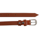 Узкий женский ремень кожаный Skipper карамельный 1,5 см