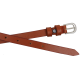 Узкий женский ремень кожаный Skipper карамельный 1,5 см