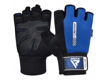 Рукавички для фітнесу RDX W1 HALF BLUE-M