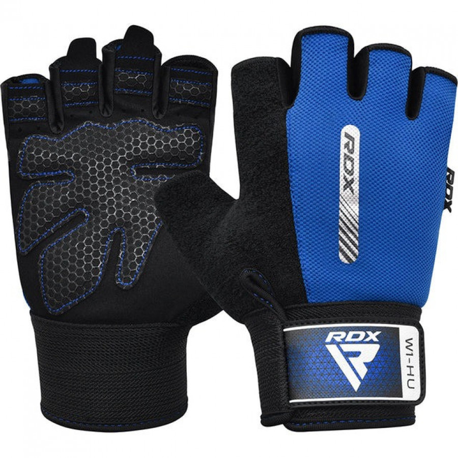 Рукавички для фітнесу RDX W1 HALF BLUE-M