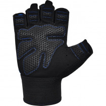 Рукавички для фітнесу RDX W1 HALF BLUE PLUS-M Рукавички для фітнесу RDX W1 HALF BLUE PLUS-M