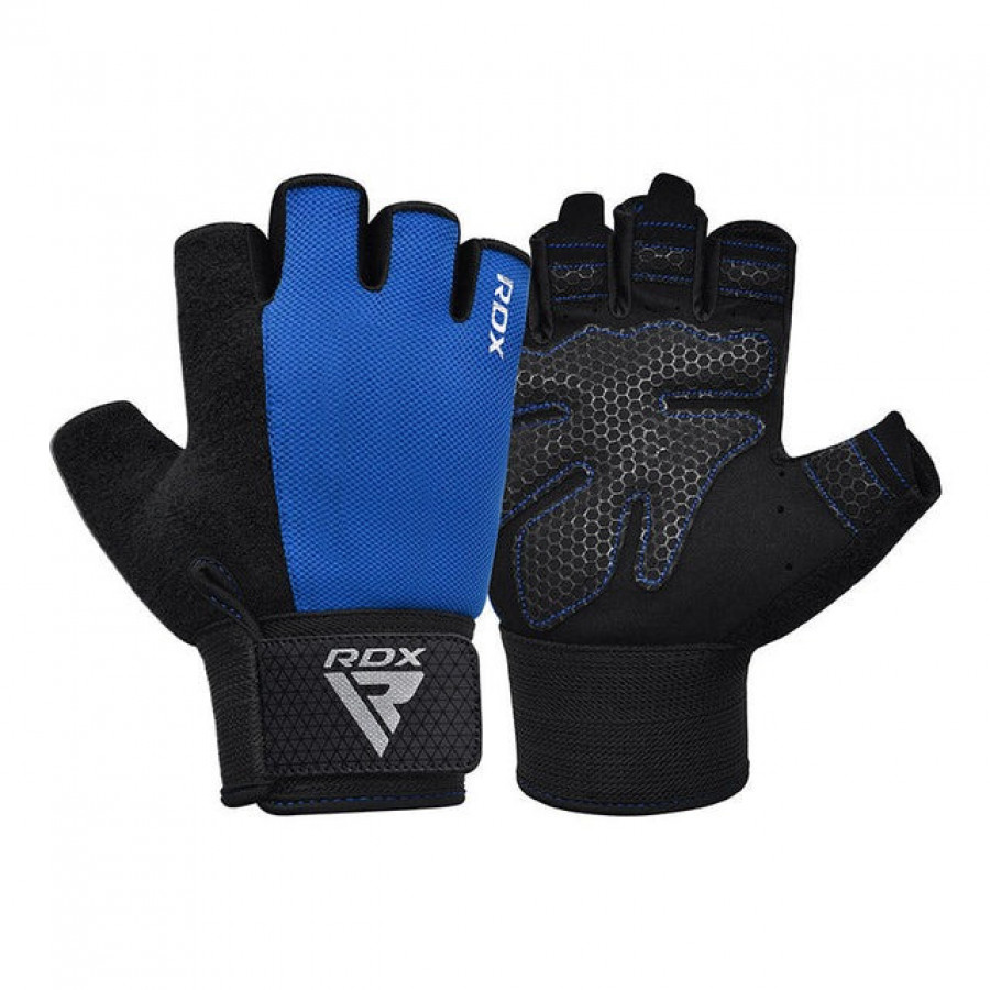 Рукавички для фітнесу RDX W1 HALF BLUE PLUS-M
