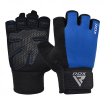 Рукавички для фітнесу RDX W1 HALF BLUE PLUS-M Рукавички для фітнесу RDX W1 HALF BLUE PLUS-M