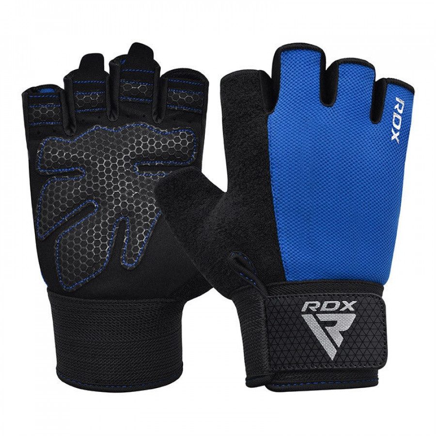 Рукавички для фітнесу RDX W1 HALF BLUE PLUS-M