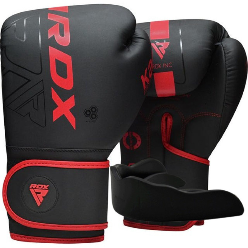 Боксерські рукавиці RDX F6 MATTE RED-6OZ (капа в комплекті)