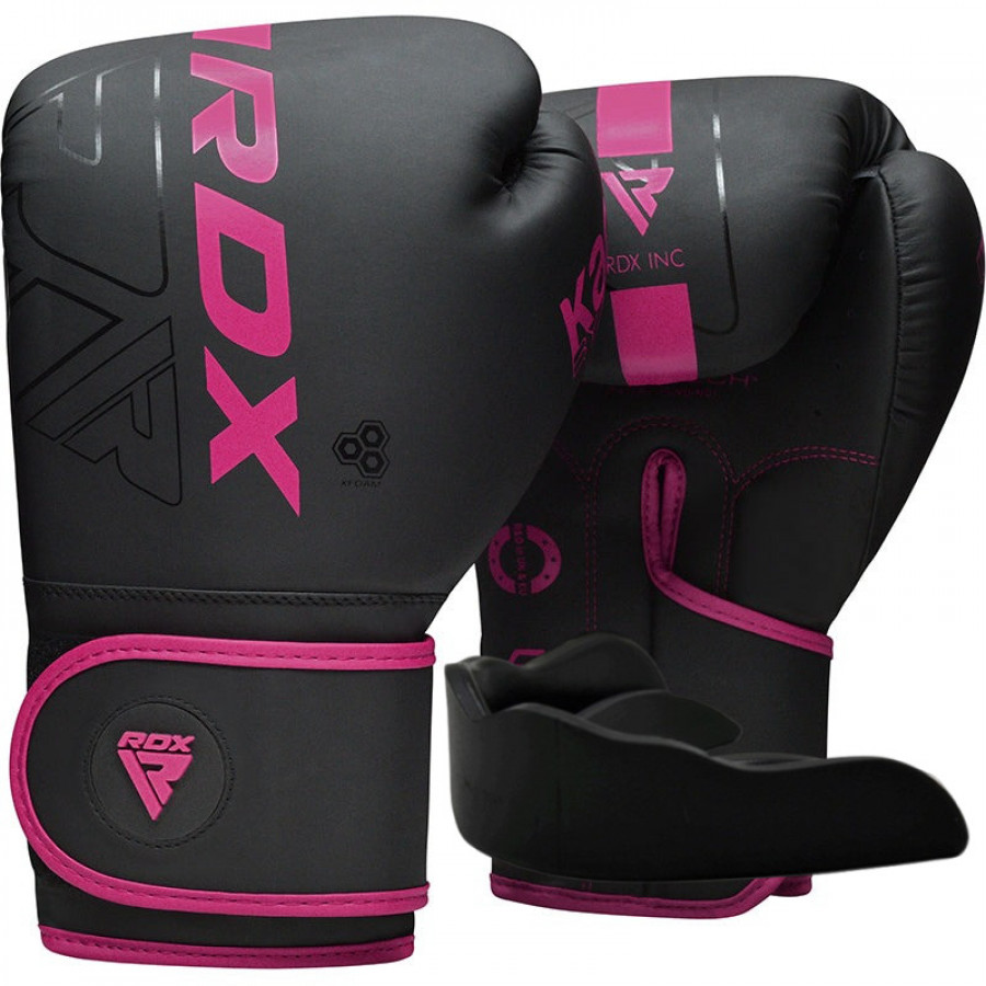 Боксерські рукавиці RDX F6 MATTE PINK-8OZ (капа в комплекті)