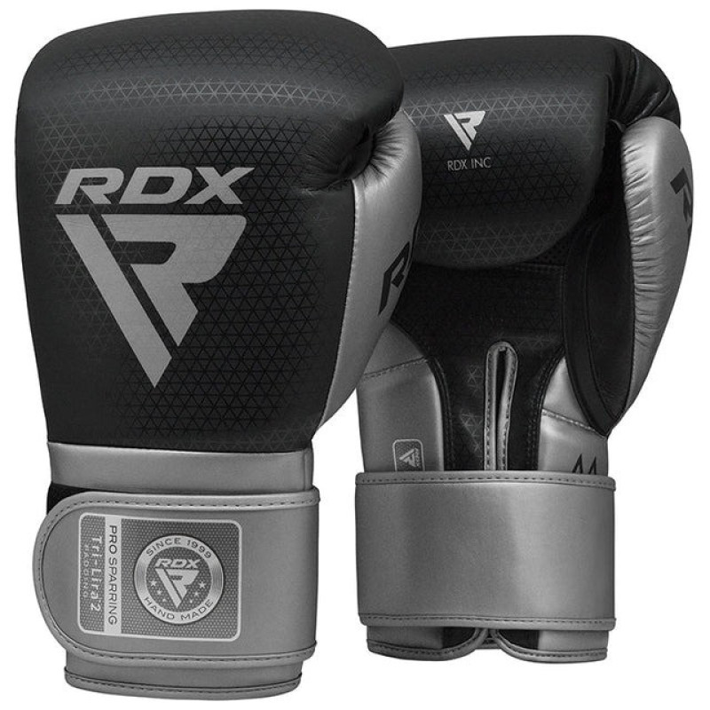 Боксерські рукавиці RDX MARK PRO SPARRING TRI LIRA 2 SILVER-10 унцій (капа в комплекті)