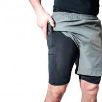 Компресійні шорти для RDX MMA T16 2-в-1 GREY/BLACK-S Компресійні шорти для RDX MMA T16 2-в-1 GREY/BLACK-S