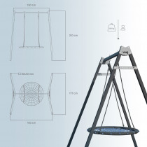 Каркас для детских качелей WCG 1 Play Frame + Качели гнездо 100 см