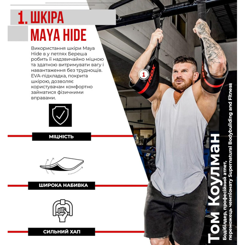 Петлі підвісні (петлі Береша) RDX F6 KARA Gym Workout Abs Straps Black/White