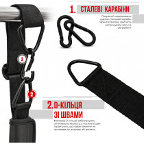 Петлі підвісні (петлі Береша) RDX F6 KARA Gym Workout Abs Straps Black/White Петлі підвісні (петлі Береша) RDX F6 KARA Gym Workout Abs Straps Black/White