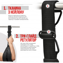 Петлі підвісні (петлі Береша) RDX F6 KARA Gym Workout Abs Straps Black/White Петлі підвісні (петлі Береша) RDX F6 KARA Gym Workout Abs Straps Black/White