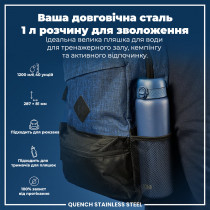 Пляшка для води металева ION8 1200 мл. Stainless Steel , Ash Navy Пляшка для води металева ION8 1200 мл. Stainless Steel , Ash Navy