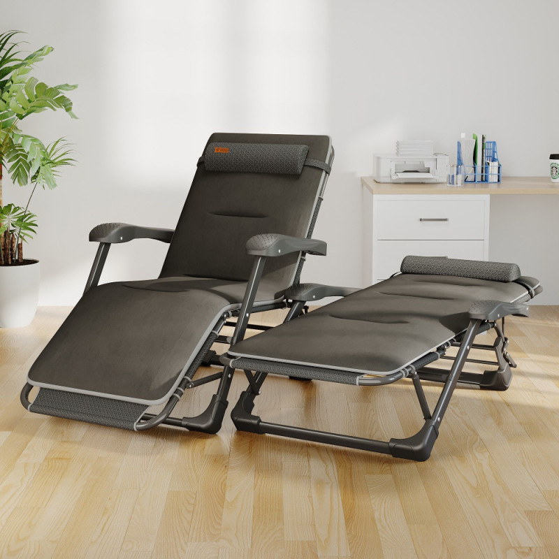 Раскладное кресло шезлонг садовый с подушкой WCG FCB-S06PС