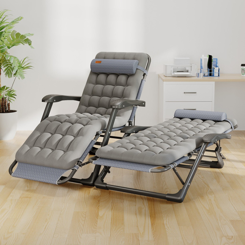 Раскладное кресло шезлонг садовый с подушкой WCG FCB-S03PP