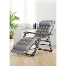 Раскладное кресло шезлонг садовый с подушкой WCG FCB-S03PP