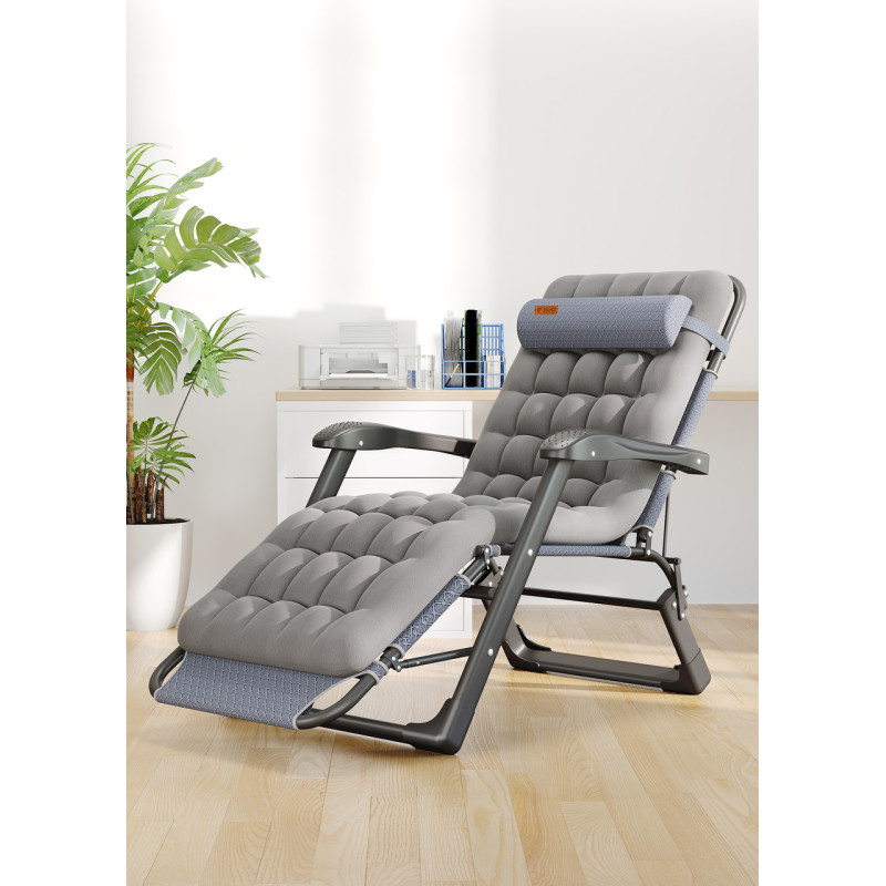 Раскладное кресло шезлонг садовый с подушкой WCG FCB-S03PP