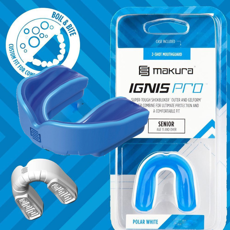 Капа MAKURA Ignis, Взрослая (возраст 11+) Blue/Blue, Посадка: BOIL & BITE™ (формируется в горячей воде), Термопластик, Синий