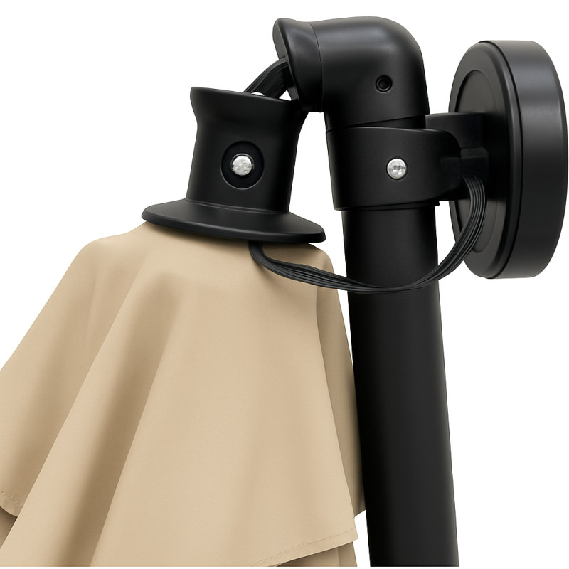 Зонт садовый с LED подсветкой 3,5м Бежевый + чехол WCG