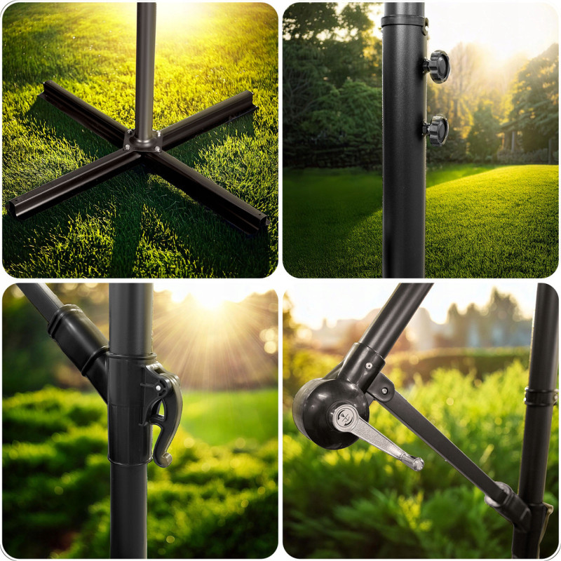 Зонт садовый с LED подсветкой 3,5м Бежевый + чехол WCG